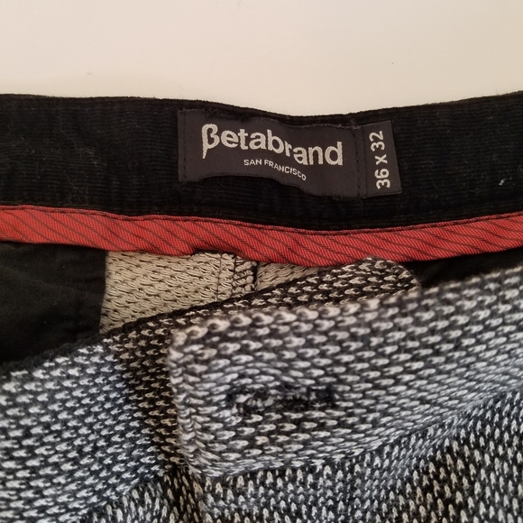 Betabrand Men's Yoga Dress Pants Tweed Like Wide Leg Size 36×32 Gray Black - Picture 13 of 17